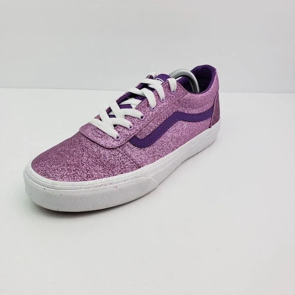 Vans Old Skool Girls Size 6Y Womens Sz 7.5 Purple Glitter Low Sneaker Shoes